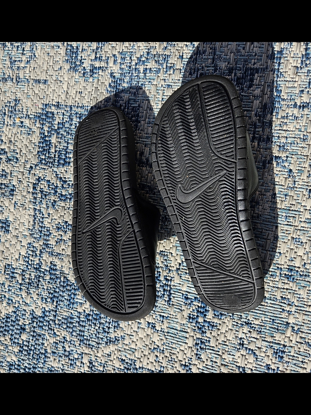 Nike Black Slides with White Swoosh - Picture 6 of 6